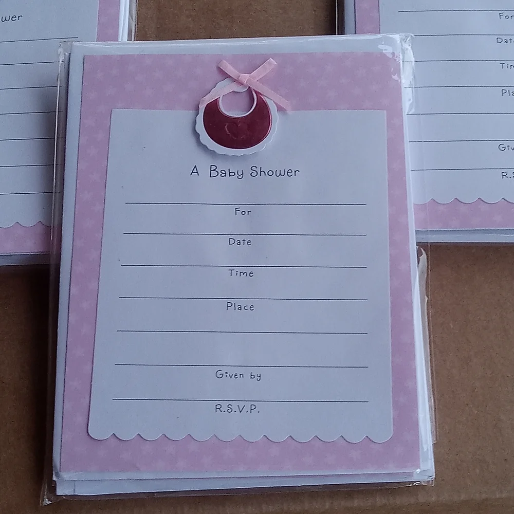 Hallmark Cares Girl Baby Shower Invitation Kit Customize 3 Packages Of 8 NOS